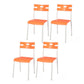 Minimalist Style Colorful Plastic Dining Armless Chair Open Back Dining Side Chair Orange 4 Piece Set White Clearhalo ' kitchen&dining_furn' 'Dining Chairs' 'Dining Tables & Seating' 'dining_chair' 'furn' 'furn_dining_chair' 'Furniture' 'furniture_dining_chair' 'Kitchen & Dining Furniture' 'kitchen' 4129790