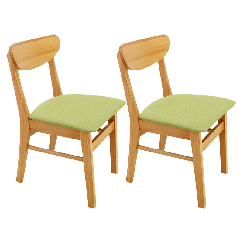 Scandinavian Rubberwood Open Back Side Chair Natural Upholstered Dining Chair (Set of 2) Fruit Green Clearhalo ' kitchen&dining_furn' 'Dining Chairs' 'Dining Tables & Seating' 'dining_chair' 'furn' 'furn_dining_chair' 'Furniture' 'furniture_dining_chair' 'Kitchen & Dining Furniture' 'kitchen' 4129795