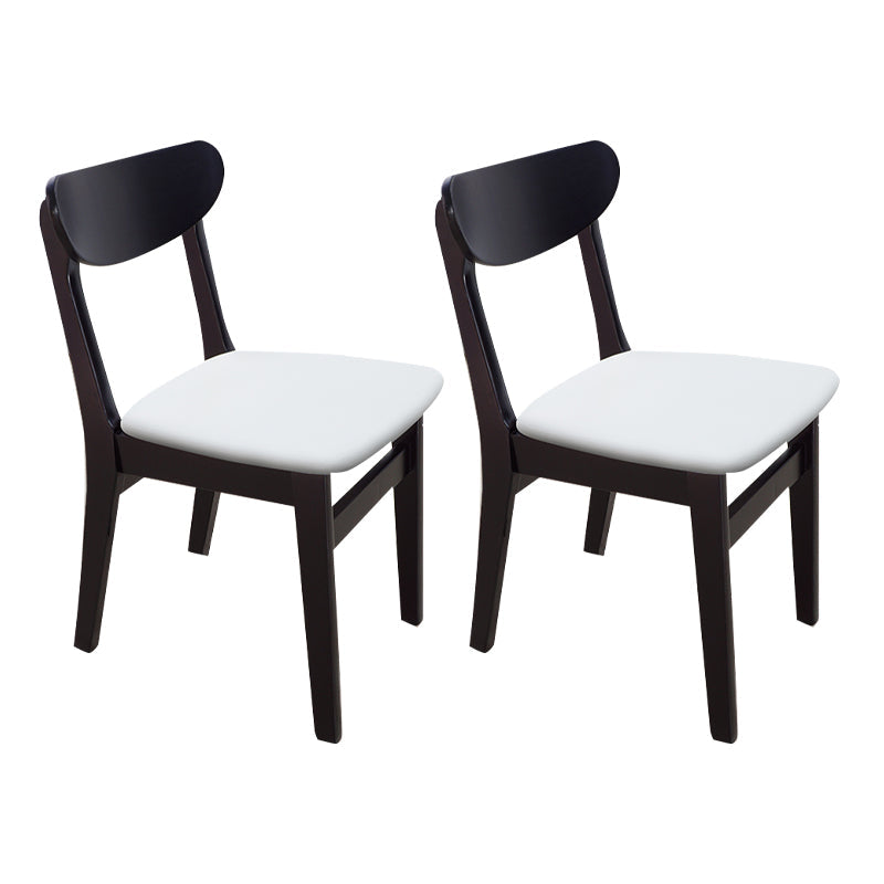 Scandinavian Rubberwood Open Back Side Chair Natural Upholstered Dining Chair (Set of 2) Black White Clearhalo ' kitchen&dining_furn' 'Dining Chairs' 'Dining Tables & Seating' 'dining_chair' 'furn' 'furn_dining_chair' 'Furniture' 'furniture_dining_chair' 'Kitchen & Dining Furniture' 'kitchen' 4129800