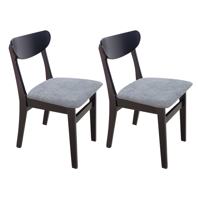 Scandinavian Rubberwood Open Back Side Chair Natural Upholstered Dining Chair (Set of 2) Black-Gray Clearhalo ' kitchen&dining_furn' 'Dining Chairs' 'Dining Tables & Seating' 'dining_chair' 'furn' 'furn_dining_chair' 'Furniture' 'furniture_dining_chair' 'Kitchen & Dining Furniture' 'kitchen' 4129804