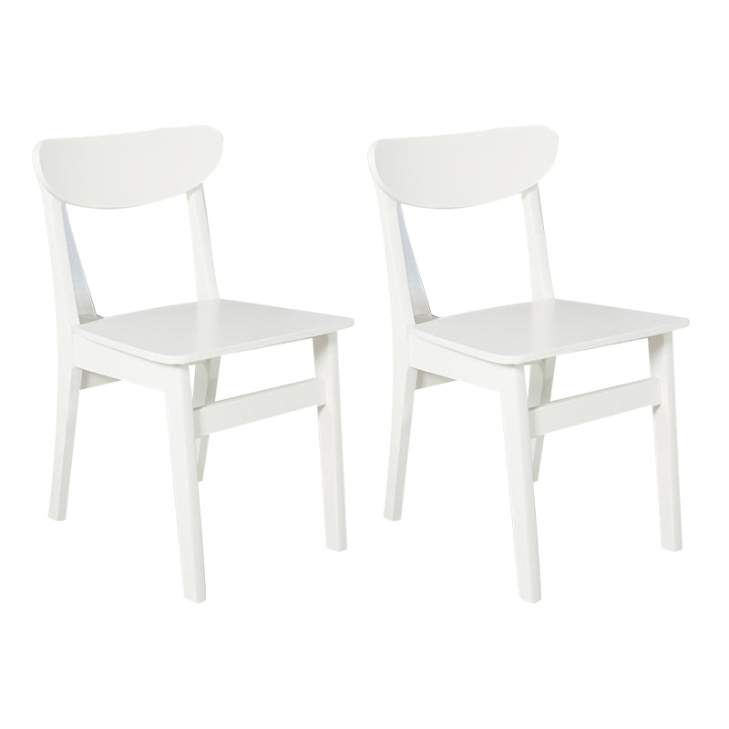 Scandinavian Rubberwood Open Back Side Chair Natural Upholstered Dining Chair (Set of 2) White Clearhalo ' kitchen&dining_furn' 'Dining Chairs' 'Dining Tables & Seating' 'dining_chair' 'furn' 'furn_dining_chair' 'Furniture' 'furniture_dining_chair' 'Kitchen & Dining Furniture' 'kitchen' 4129807