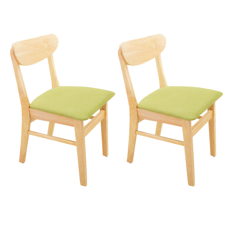 Scandinavian Rubberwood Open Back Side Chair Natural Upholstered Dining Chair (Set of 2) Avocado Green Clearhalo ' kitchen&dining_furn' 'Dining Chairs' 'Dining Tables & Seating' 'dining_chair' 'furn' 'furn_dining_chair' 'Furniture' 'furniture_dining_chair' 'Kitchen & Dining Furniture' 'kitchen' 4129813