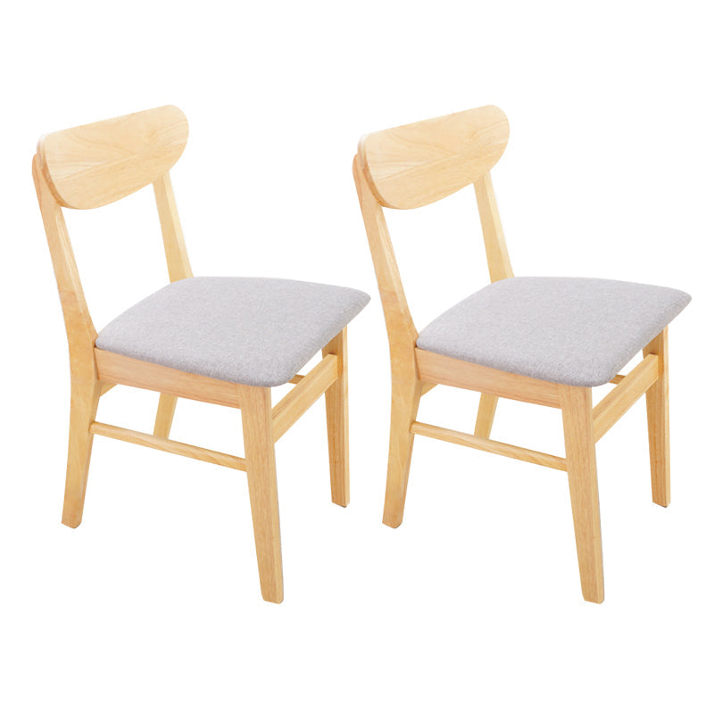 Scandinavian Rubberwood Open Back Side Chair Natural Upholstered Dining Chair (Set of 2) Silver Gray Clearhalo ' kitchen&dining_furn' 'Dining Chairs' 'Dining Tables & Seating' 'dining_chair' 'furn' 'furn_dining_chair' 'Furniture' 'furniture_dining_chair' 'Kitchen & Dining Furniture' 'kitchen' 4129815