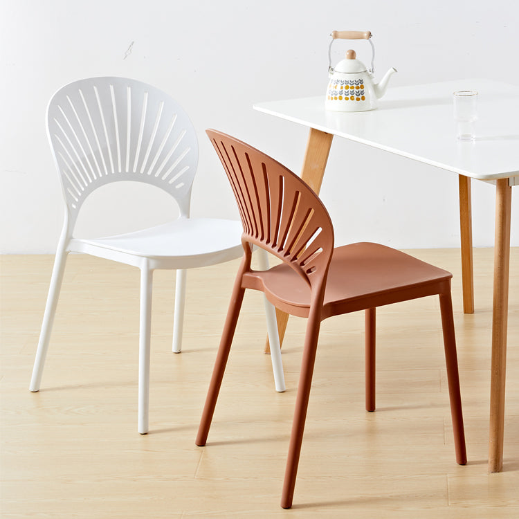 Contemporary Style Plastic Dining Armless Chair Open Back Dining Side Chair Clearhalo ' kitchen&dining_furn' 'Dining Chairs' 'Dining Tables & Seating' 'dining_chair' 'furn' 'furn_dining_chair' 'Furniture' 'furniture_dining_chair' 'Kitchen & Dining Furniture' 'kitchen' 4129817