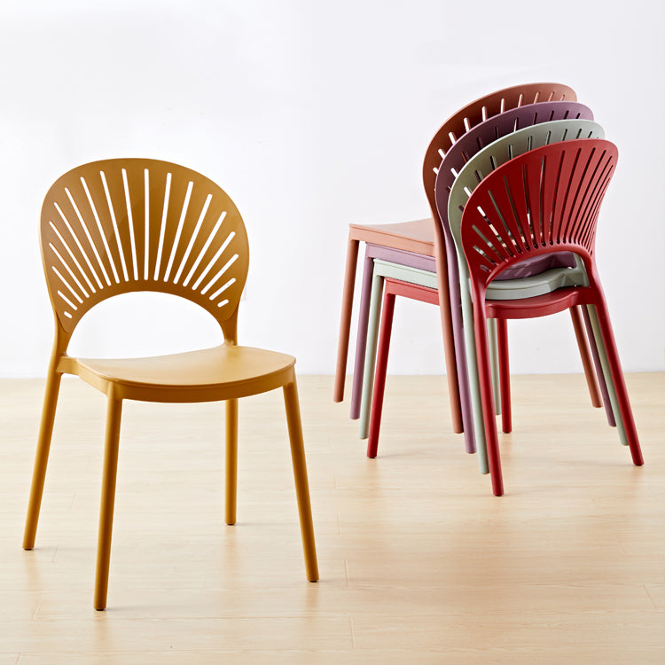 Contemporary Style Plastic Dining Armless Chair Open Back Dining Side Chair Clearhalo ' kitchen&dining_furn' 'Dining Chairs' 'Dining Tables & Seating' 'dining_chair' 'furn' 'furn_dining_chair' 'Furniture' 'furniture_dining_chair' 'Kitchen & Dining Furniture' 'kitchen' 4129820