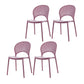 Contemporary Style Plastic Dining Armless Chair Open Back Dining Side Chair Purple 4 Piece Set Clearhalo ' kitchen&dining_furn' 'Dining Chairs' 'Dining Tables & Seating' 'dining_chair' 'furn' 'furn_dining_chair' 'Furniture' 'furniture_dining_chair' 'Kitchen & Dining Furniture' 'kitchen' 4129822