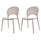 Contemporary Style Plastic Dining Armless Chair Open Back Dining Side Chair Gray-Khaki 2 Piece Set Clearhalo ' kitchen&dining_furn' 'Dining Chairs' 'Dining Tables & Seating' 'dining_chair' 'furn' 'furn_dining_chair' 'Furniture' 'furniture_dining_chair' 'Kitchen & Dining Furniture' 'kitchen' 4129832
