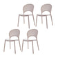 Contemporary Style Plastic Dining Armless Chair Open Back Dining Side Chair Gray-Khaki 4 Piece Set Clearhalo ' kitchen&dining_furn' 'Dining Chairs' 'Dining Tables & Seating' 'dining_chair' 'furn' 'furn_dining_chair' 'Furniture' 'furniture_dining_chair' 'Kitchen & Dining Furniture' 'kitchen' 4129833