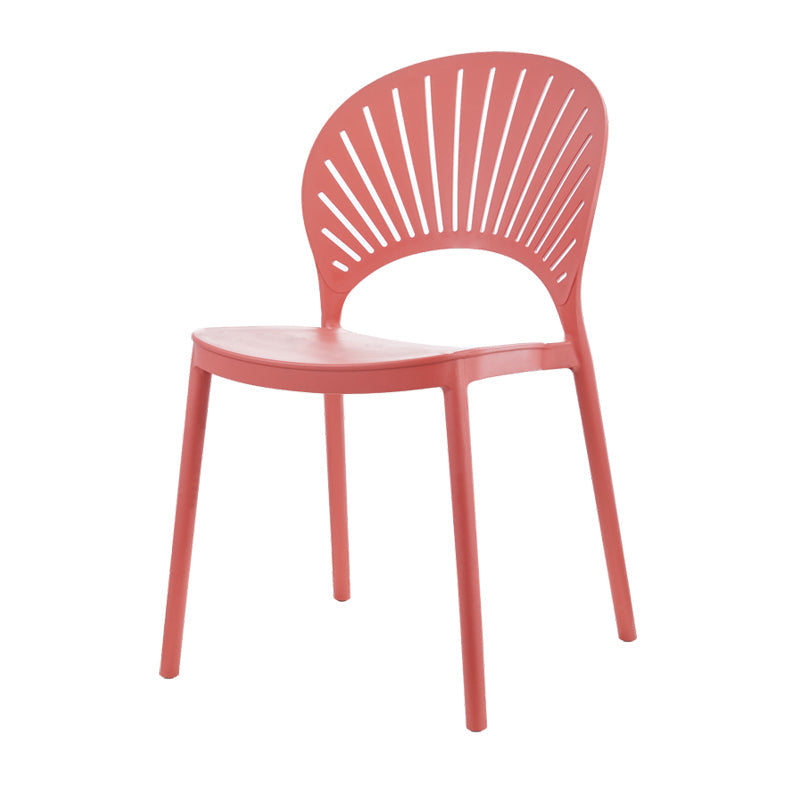 Contemporary Style Plastic Dining Armless Chair Open Back Dining Side Chair Watermelon Red 1 Piece Clearhalo ' kitchen&dining_furn' 'Dining Chairs' 'Dining Tables & Seating' 'dining_chair' 'furn' 'furn_dining_chair' 'Furniture' 'furniture_dining_chair' 'Kitchen & Dining Furniture' 'kitchen' 4129836