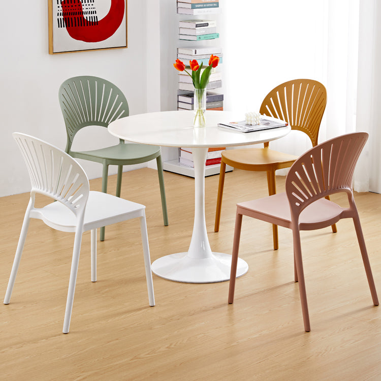 Contemporary Style Plastic Dining Armless Chair Open Back Dining Side Chair Clearhalo ' kitchen&dining_furn' 'Dining Chairs' 'Dining Tables & Seating' 'dining_chair' 'furn' 'furn_dining_chair' 'Furniture' 'furniture_dining_chair' 'Kitchen & Dining Furniture' 'kitchen' 4129838