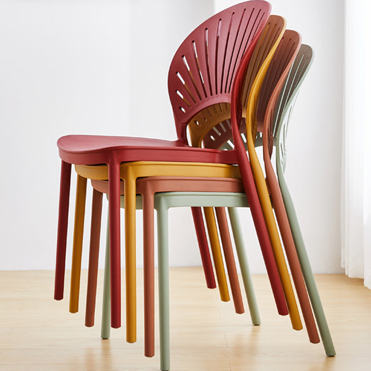 Contemporary Style Plastic Dining Armless Chair Open Back Dining Side Chair Clearhalo ' kitchen&dining_furn' 'Dining Chairs' 'Dining Tables & Seating' 'dining_chair' 'furn' 'furn_dining_chair' 'Furniture' 'furniture_dining_chair' 'Kitchen & Dining Furniture' 'kitchen' 4129839