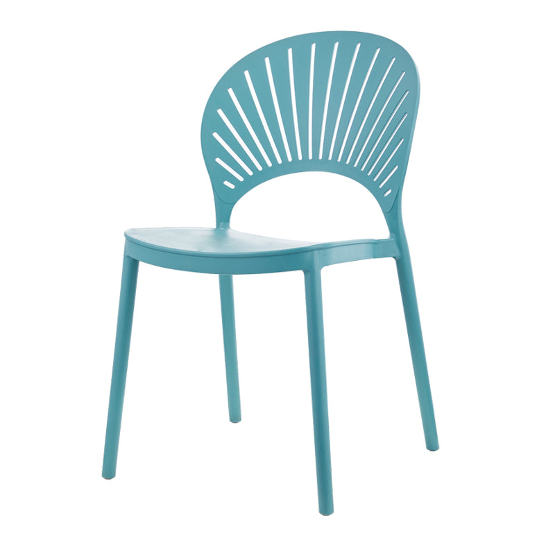 Contemporary Style Plastic Dining Armless Chair Open Back Dining Side Chair Blue 1 Piece Clearhalo ' kitchen&dining_furn' 'Dining Chairs' 'Dining Tables & Seating' 'dining_chair' 'furn' 'furn_dining_chair' 'Furniture' 'furniture_dining_chair' 'Kitchen & Dining Furniture' 'kitchen' 4129848