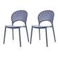 Contemporary Style Plastic Dining Armless Chair Open Back Dining Side Chair Gray-Blue 2 Piece Set Clearhalo ' kitchen&dining_furn' 'Dining Chairs' 'Dining Tables & Seating' 'dining_chair' 'furn' 'furn_dining_chair' 'Furniture' 'furniture_dining_chair' 'Kitchen & Dining Furniture' 'kitchen' 4129858
