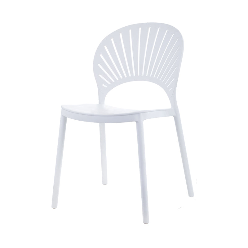 Contemporary Style Plastic Dining Armless Chair Open Back Dining Side Chair White 1 Piece Clearhalo ' kitchen&dining_furn' 'Dining Chairs' 'Dining Tables & Seating' 'dining_chair' 'furn' 'furn_dining_chair' 'Furniture' 'furniture_dining_chair' 'Kitchen & Dining Furniture' 'kitchen' 4129860