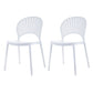 Contemporary Style Plastic Dining Armless Chair Open Back Dining Side Chair White 2 Piece Set Clearhalo ' kitchen&dining_furn' 'Dining Chairs' 'Dining Tables & Seating' 'dining_chair' 'furn' 'furn_dining_chair' 'Furniture' 'furniture_dining_chair' 'Kitchen & Dining Furniture' 'kitchen' 4129861