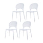 Contemporary Style Plastic Dining Armless Chair Open Back Dining Side Chair White 4 Piece Set Clearhalo ' kitchen&dining_furn' 'Dining Chairs' 'Dining Tables & Seating' 'dining_chair' 'furn' 'furn_dining_chair' 'Furniture' 'furniture_dining_chair' 'Kitchen & Dining Furniture' 'kitchen' 4129862
