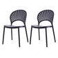 Contemporary Style Plastic Dining Armless Chair Open Back Dining Side Chair Black 2 Piece Set Clearhalo ' kitchen&dining_furn' 'Dining Chairs' 'Dining Tables & Seating' 'dining_chair' 'furn' 'furn_dining_chair' 'Furniture' 'furniture_dining_chair' 'Kitchen & Dining Furniture' 'kitchen' 4129864
