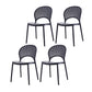 Contemporary Style Plastic Dining Armless Chair Open Back Dining Side Chair Black 4 Piece Set Clearhalo ' kitchen&dining_furn' 'Dining Chairs' 'Dining Tables & Seating' 'dining_chair' 'furn' 'furn_dining_chair' 'Furniture' 'furniture_dining_chair' 'Kitchen & Dining Furniture' 'kitchen' 4129865