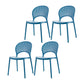 Contemporary Style Plastic Dining Armless Chair Open Back Dining Side Chair Peacock Blue 4 Piece Set Clearhalo ' kitchen&dining_furn' 'Dining Chairs' 'Dining Tables & Seating' 'dining_chair' 'furn' 'furn_dining_chair' 'Furniture' 'furniture_dining_chair' 'Kitchen & Dining Furniture' 'kitchen' 4129868