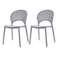Contemporary Style Plastic Dining Armless Chair Open Back Dining Side Chair Grey 2 Piece Set Clearhalo ' kitchen&dining_furn' 'Dining Chairs' 'Dining Tables & Seating' 'dining_chair' 'furn' 'furn_dining_chair' 'Furniture' 'furniture_dining_chair' 'Kitchen & Dining Furniture' 'kitchen' 4129870