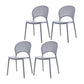 Contemporary Style Plastic Dining Armless Chair Open Back Dining Side Chair Grey 4 Piece Set Clearhalo ' kitchen&dining_furn' 'Dining Chairs' 'Dining Tables & Seating' 'dining_chair' 'furn' 'furn_dining_chair' 'Furniture' 'furniture_dining_chair' 'Kitchen & Dining Furniture' 'kitchen' 4129871