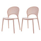 Contemporary Style Plastic Dining Armless Chair Open Back Dining Side Chair Pink 2 Piece Set Clearhalo ' kitchen&dining_furn' 'Dining Chairs' 'Dining Tables & Seating' 'dining_chair' 'furn' 'furn_dining_chair' 'Furniture' 'furniture_dining_chair' 'Kitchen & Dining Furniture' 'kitchen' 4129873