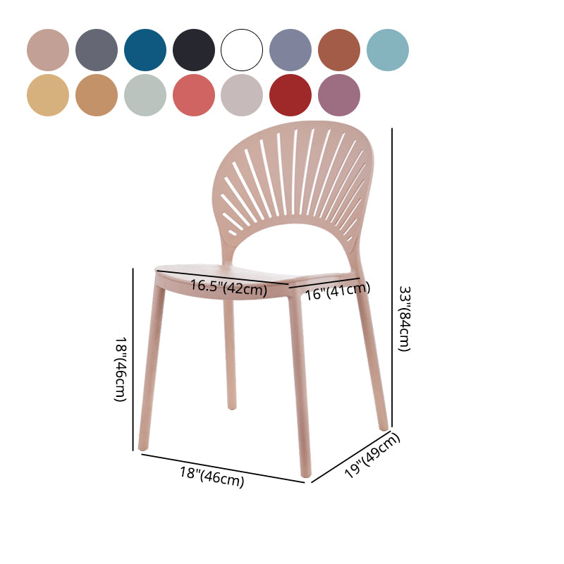 Contemporary Style Plastic Dining Armless Chair Open Back Dining Side Chair Clearhalo ' kitchen&dining_furn' 'Dining Chairs' 'Dining Tables & Seating' 'dining_chair' 'furn' 'furn_dining_chair' 'Furniture' 'furniture_dining_chair' 'Kitchen & Dining Furniture' 'kitchen' 4129875