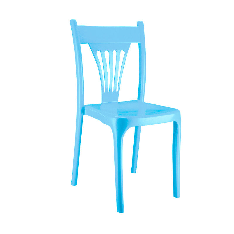 Contemporary Style Plastic Dining Armless Chairs Slat Back Stacking Arm Chair Blue 1 Piece Clearhalo ' kitchen&dining_furn' 'Dining Chairs' 'Dining Tables & Seating' 'dining_chair' 'furn' 'furn_dining_chair' 'Furniture' 'furniture_dining_chair' 'Kitchen & Dining Furniture' 'kitchen' 4129877