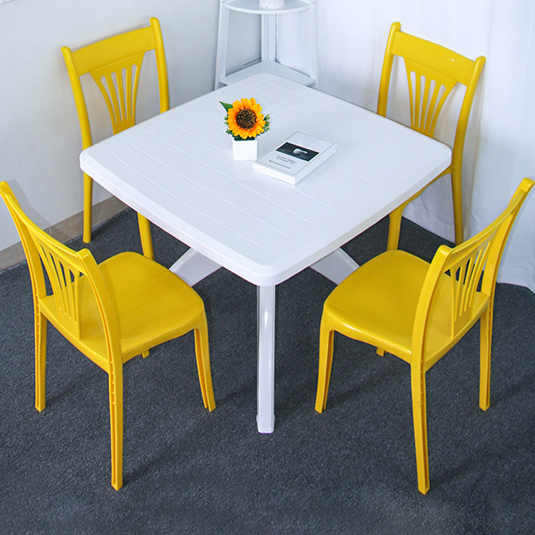 Contemporary Style Plastic Dining Armless Chairs Slat Back Stacking Arm Chair Clearhalo ' kitchen&dining_furn' 'Dining Chairs' 'Dining Tables & Seating' 'dining_chair' 'furn' 'furn_dining_chair' 'Furniture' 'furniture_dining_chair' 'Kitchen & Dining Furniture' 'kitchen' 4129880