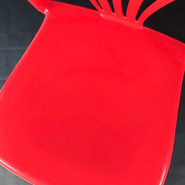 Contemporary Style Plastic Dining Armless Chairs Slat Back Stacking Arm Chair Clearhalo ' kitchen&dining_furn' 'Dining Chairs' 'Dining Tables & Seating' 'dining_chair' 'furn' 'furn_dining_chair' 'Furniture' 'furniture_dining_chair' 'Kitchen & Dining Furniture' 'kitchen' 4129883