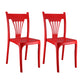 Contemporary Style Plastic Dining Armless Chairs Slat Back Stacking Arm Chair Red 2 Piece Set Clearhalo ' kitchen&dining_furn' 'Dining Chairs' 'Dining Tables & Seating' 'dining_chair' 'furn' 'furn_dining_chair' 'Furniture' 'furniture_dining_chair' 'Kitchen & Dining Furniture' 'kitchen' 4129885