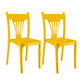 Contemporary Style Plastic Dining Armless Chairs Slat Back Stacking Arm Chair Yellow 2 Piece Set Clearhalo ' kitchen&dining_furn' 'Dining Chairs' 'Dining Tables & Seating' 'dining_chair' 'furn' 'furn_dining_chair' 'Furniture' 'furniture_dining_chair' 'Kitchen & Dining Furniture' 'kitchen' 4129890
