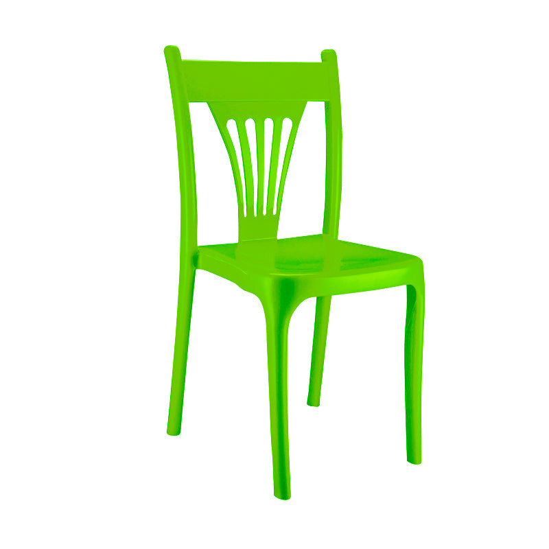 Contemporary Style Plastic Dining Armless Chairs Slat Back Stacking Arm Chair Green 1 Piece Clearhalo ' kitchen&dining_furn' 'Dining Chairs' 'Dining Tables & Seating' 'dining_chair' 'furn' 'furn_dining_chair' 'Furniture' 'furniture_dining_chair' 'Kitchen & Dining Furniture' 'kitchen' 4129892