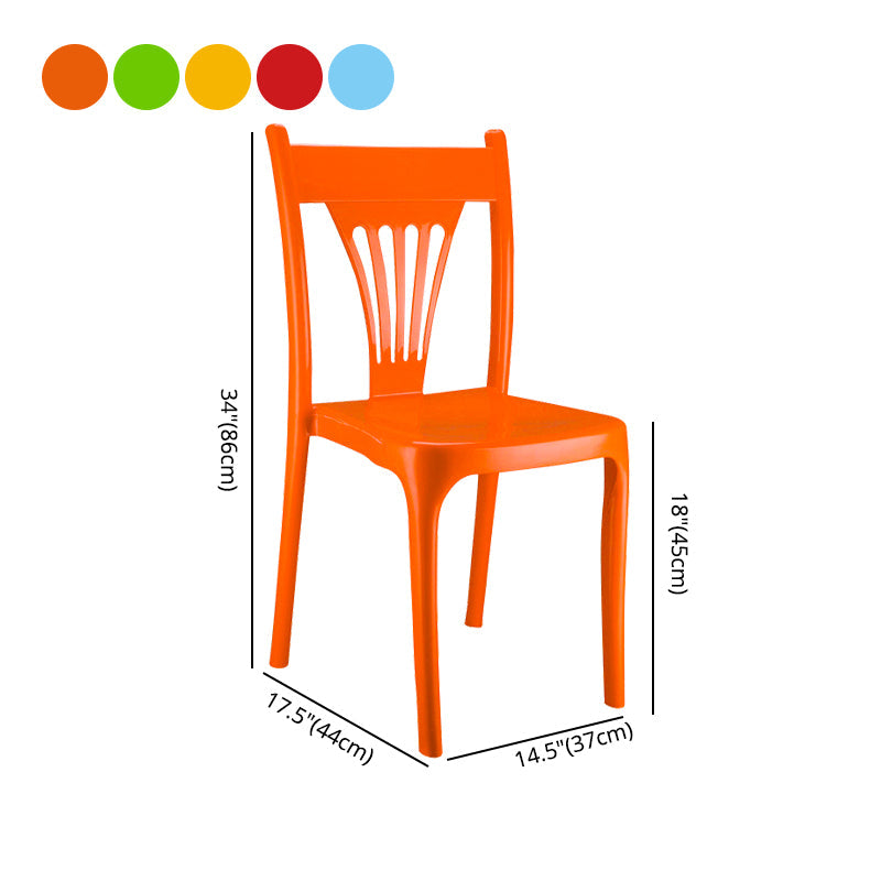 Contemporary Style Plastic Dining Armless Chairs Slat Back Stacking Arm Chair Clearhalo ' kitchen&dining_furn' 'Dining Chairs' 'Dining Tables & Seating' 'dining_chair' 'furn' 'furn_dining_chair' 'Furniture' 'furniture_dining_chair' 'Kitchen & Dining Furniture' 'kitchen' 4129898