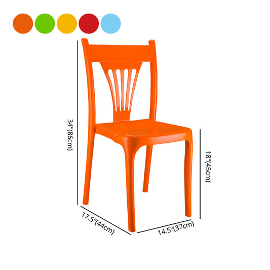 Contemporary Style Plastic Dining Armless Chairs Slat Back Stacking Arm Chair Clearhalo ' kitchen&dining_furn' 'Dining Chairs' 'Dining Tables & Seating' 'dining_chair' 'furn' 'furn_dining_chair' 'Furniture' 'furniture_dining_chair' 'Kitchen & Dining Furniture' 'kitchen' 4129898