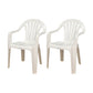Contemporary Style Arm Chair Plastic Slat Back Stacking Dining Side Chair White 2 Piece Set Clearhalo ' kitchen&dining_furn' 'Dining Chairs' 'Dining Tables & Seating' 'dining_chair' 'furn' 'furn_dining_chair' 'Furniture' 'furniture_dining_chair' 'Kitchen & Dining Furniture' 'kitchen' 4129900