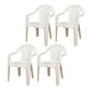 Contemporary Style Arm Chair Plastic Slat Back Stacking Dining Side Chair White 4 Piece Set Clearhalo ' kitchen&dining_furn' 'Dining Chairs' 'Dining Tables & Seating' 'dining_chair' 'furn' 'furn_dining_chair' 'Furniture' 'furniture_dining_chair' 'Kitchen & Dining Furniture' 'kitchen' 4129902