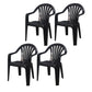 Contemporary Style Arm Chair Plastic Slat Back Stacking Dining Side Chair Black 4 Piece Set Clearhalo ' kitchen&dining_furn' 'Dining Chairs' 'Dining Tables & Seating' 'dining_chair' 'furn' 'furn_dining_chair' 'Furniture' 'furniture_dining_chair' 'Kitchen & Dining Furniture' 'kitchen' 4129908