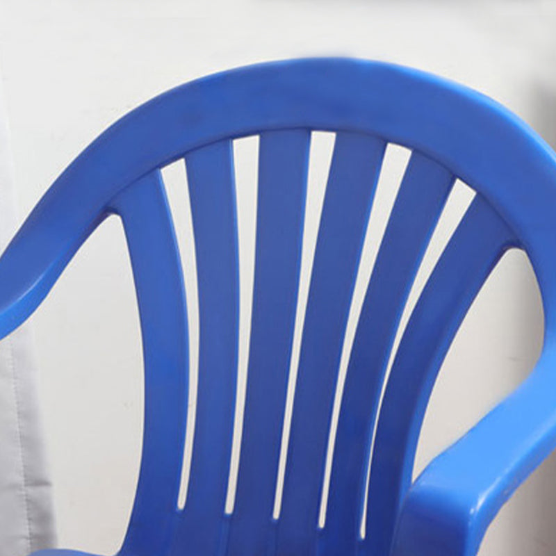 Contemporary Style Arm Chair Plastic Slat Back Stacking Dining Side Chair Clearhalo ' kitchen&dining_furn' 'Dining Chairs' 'Dining Tables & Seating' 'dining_chair' 'furn' 'furn_dining_chair' 'Furniture' 'furniture_dining_chair' 'Kitchen & Dining Furniture' 'kitchen' 4129912