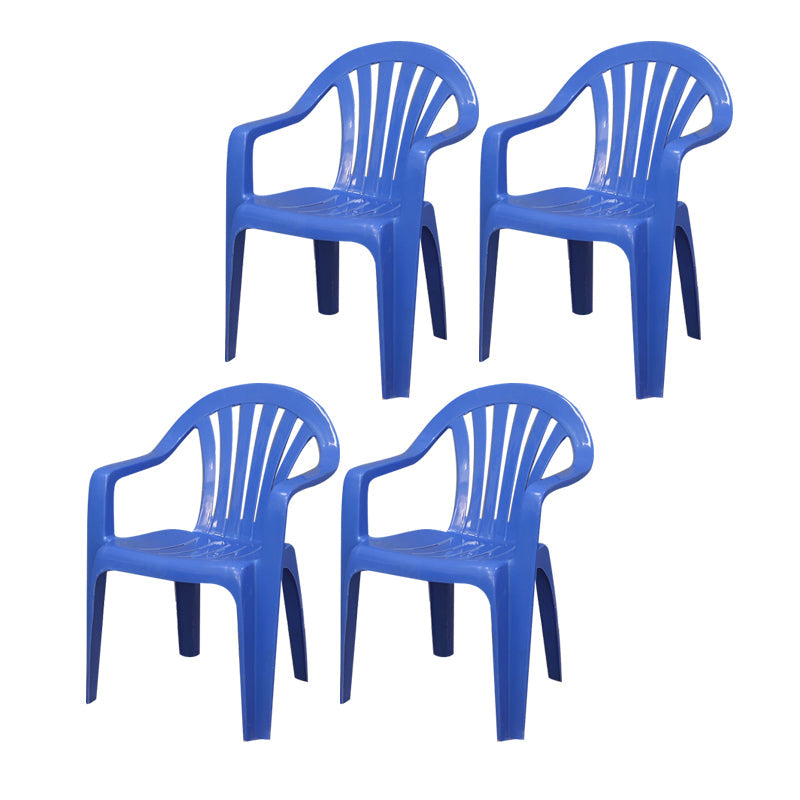 Contemporary Style Arm Chair Plastic Slat Back Stacking Dining Side Chair Blue 4 Piece Set Clearhalo ' kitchen&dining_furn' 'Dining Chairs' 'Dining Tables & Seating' 'dining_chair' 'furn' 'furn_dining_chair' 'Furniture' 'furniture_dining_chair' 'Kitchen & Dining Furniture' 'kitchen' 4129913