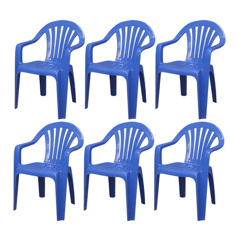 Contemporary Style Arm Chair Plastic Slat Back Stacking Dining Side Chair Blue 6 Piece Set Clearhalo ' kitchen&dining_furn' 'Dining Chairs' 'Dining Tables & Seating' 'dining_chair' 'furn' 'furn_dining_chair' 'Furniture' 'furniture_dining_chair' 'Kitchen & Dining Furniture' 'kitchen' 4129915