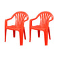 Contemporary Style Arm Chair Plastic Slat Back Stacking Dining Side Chair Orange 2 Piece Set Clearhalo ' kitchen&dining_furn' 'Dining Chairs' 'Dining Tables & Seating' 'dining_chair' 'furn' 'furn_dining_chair' 'Furniture' 'furniture_dining_chair' 'Kitchen & Dining Furniture' 'kitchen' 4129919