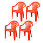 Contemporary Style Arm Chair Plastic Slat Back Stacking Dining Side Chair Orange 4 Piece Set Clearhalo ' kitchen&dining_furn' 'Dining Chairs' 'Dining Tables & Seating' 'dining_chair' 'furn' 'furn_dining_chair' 'Furniture' 'furniture_dining_chair' 'Kitchen & Dining Furniture' 'kitchen' 4129920