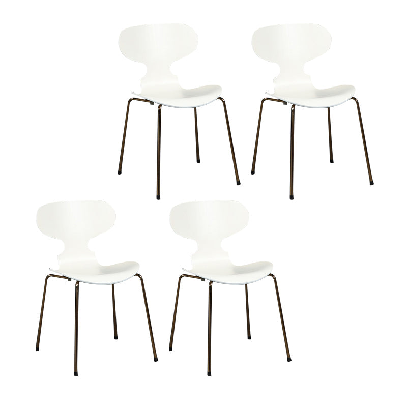 Scandinavian Wood Dining Chair Matte Finish Wingback Dining Chair (Set of 4) White-Gold Clearhalo ' kitchen&dining_furn' 'Dining Chairs' 'Dining Tables & Seating' 'dining_chair' 'furn' 'furn_dining_chair' 'Furniture' 'furniture_dining_chair' 'Kitchen & Dining Furniture' 'kitchen' 4129927
