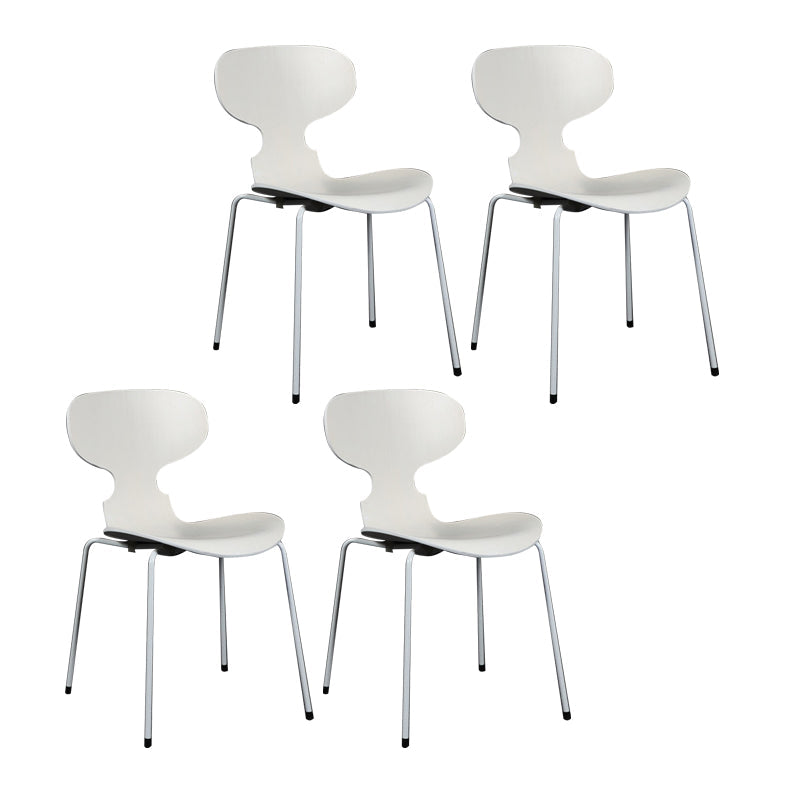 Scandinavian Wood Dining Chair Matte Finish Wingback Dining Chair (Set of 4) White Clearhalo ' kitchen&dining_furn' 'Dining Chairs' 'Dining Tables & Seating' 'dining_chair' 'furn' 'furn_dining_chair' 'Furniture' 'furniture_dining_chair' 'Kitchen & Dining Furniture' 'kitchen' 4129929