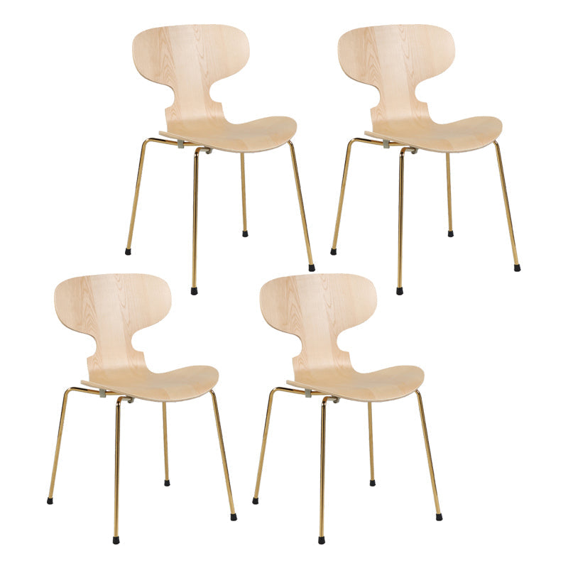 Scandinavian Wood Dining Chair Matte Finish Wingback Dining Chair (Set of 4) Light Wood Clearhalo ' kitchen&dining_furn' 'Dining Chairs' 'Dining Tables & Seating' 'dining_chair' 'furn' 'furn_dining_chair' 'Furniture' 'furniture_dining_chair' 'Kitchen & Dining Furniture' 'kitchen' 4129937