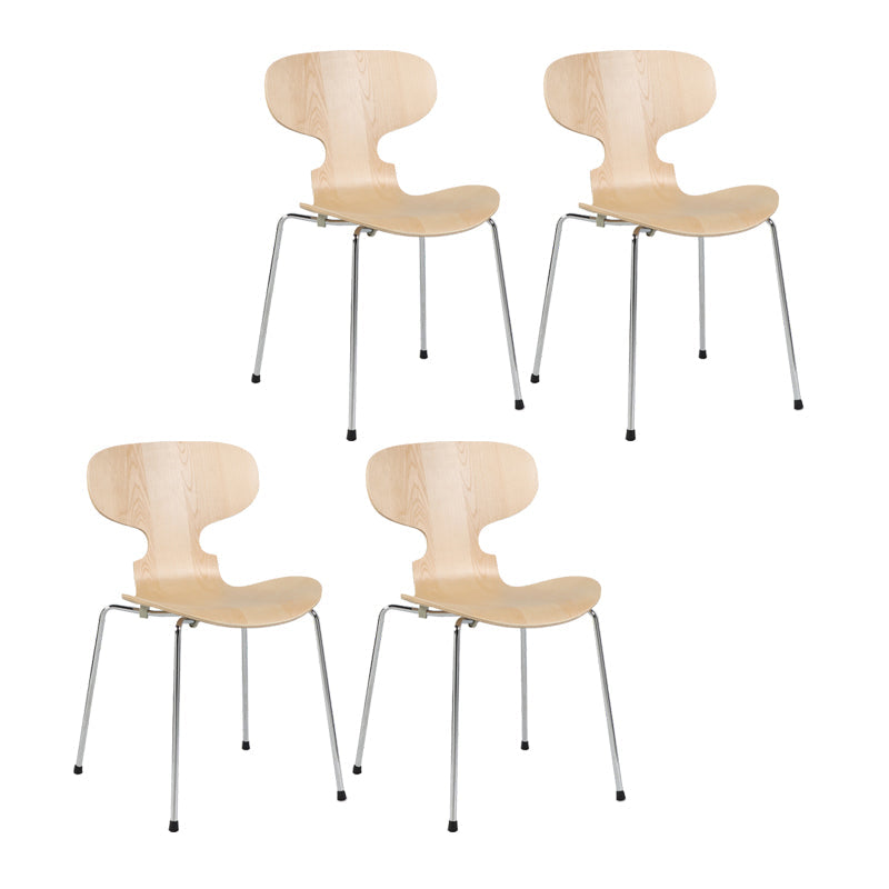 Scandinavian Wood Dining Chair Matte Finish Wingback Dining Chair (Set of 4) Khaki Clearhalo ' kitchen&dining_furn' 'Dining Chairs' 'Dining Tables & Seating' 'dining_chair' 'furn' 'furn_dining_chair' 'Furniture' 'furniture_dining_chair' 'Kitchen & Dining Furniture' 'kitchen' 4129939