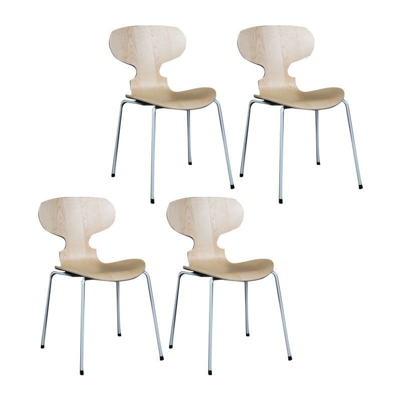 Scandinavian Wood Dining Chair Matte Finish Wingback Dining Chair (Set of 4) Camel Clearhalo ' kitchen&dining_furn' 'Dining Chairs' 'Dining Tables & Seating' 'dining_chair' 'furn' 'furn_dining_chair' 'Furniture' 'furniture_dining_chair' 'Kitchen & Dining Furniture' 'kitchen' 4129940