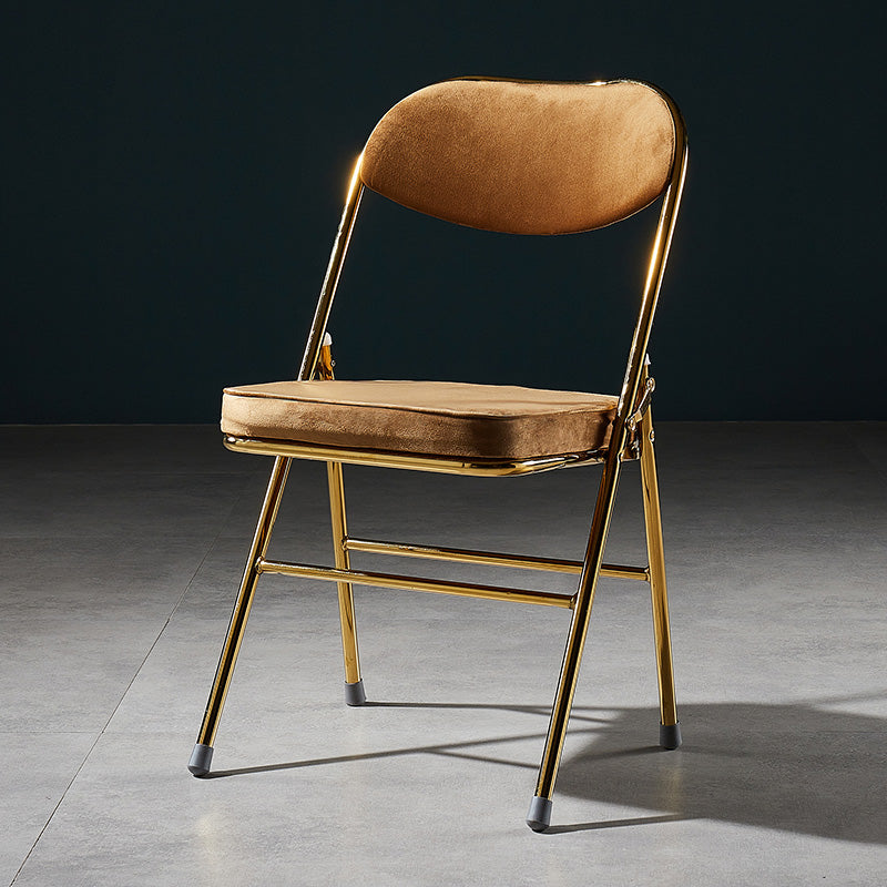 Glam Style Dining Chairs Kitchen Armless Side Chairs with Metal Legs Brown 1 Piece Clearhalo ' kitchen&dining_furn' 'Dining Chairs' 'Dining Tables & Seating' 'dining_chair' 'furn' 'furn_dining_chair' 'Furniture' 'furniture_dining_chair' 'Kitchen & Dining Furniture' 'kitchen' 4129944