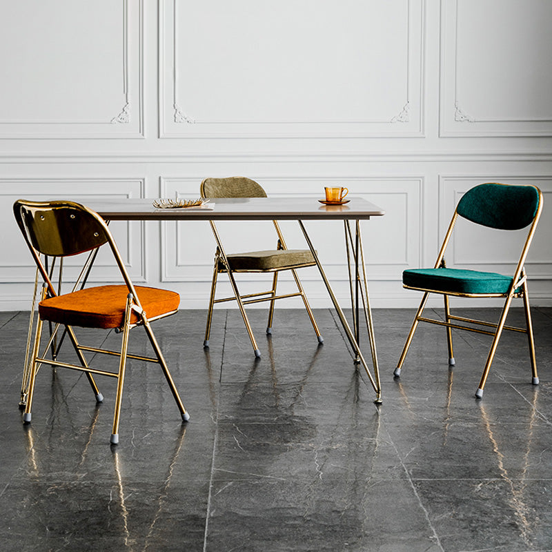 Glam Style Dining Chairs Kitchen Armless Side Chairs with Metal Legs Clearhalo ' kitchen&dining_furn' 'Dining Chairs' 'Dining Tables & Seating' 'dining_chair' 'furn' 'furn_dining_chair' 'Furniture' 'furniture_dining_chair' 'Kitchen & Dining Furniture' 'kitchen' 4129947